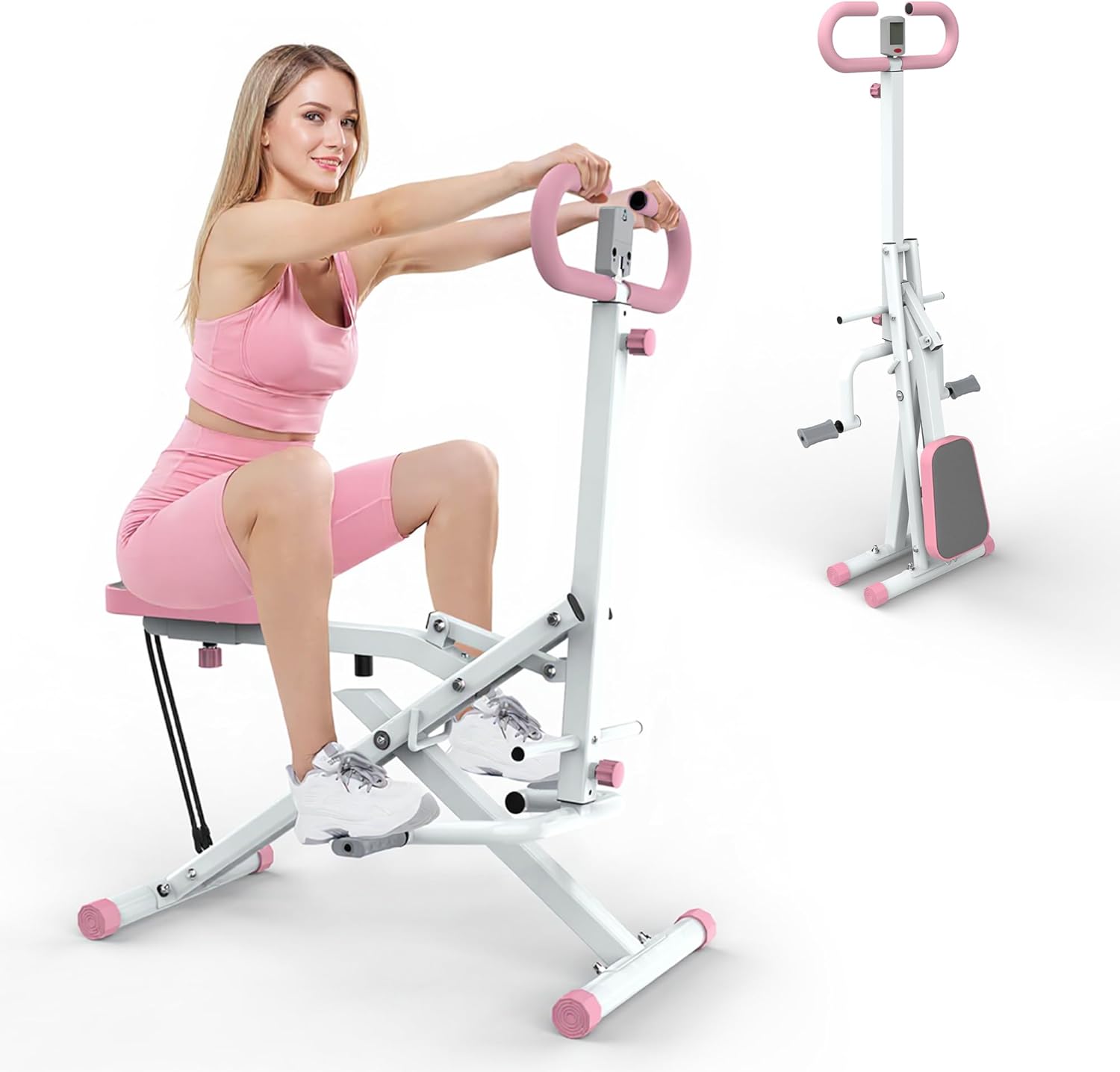 Squat Machine for Home - Exercise Machine with Adjustable Resistance Bands Row-N-Ride Squat Assist Trainer for Glutes & Ab Back Legs Workout
