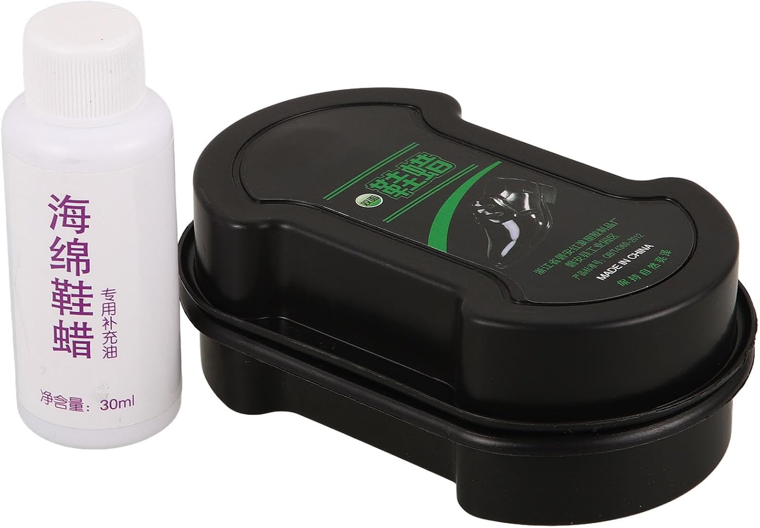 Abaodam Shoe Polishing Kit with Sponge and Brush for Leather Footwear 30ml Shoe Oil for Deep Cleaning and Removing Dirt and Maintenance