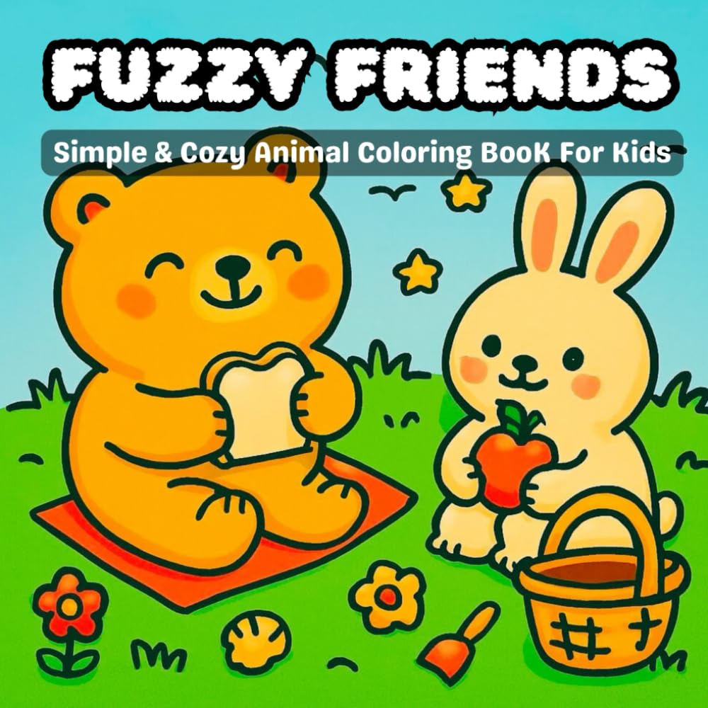 Fuzzy Friends: Cute & Cozy Coloring Book for Kids