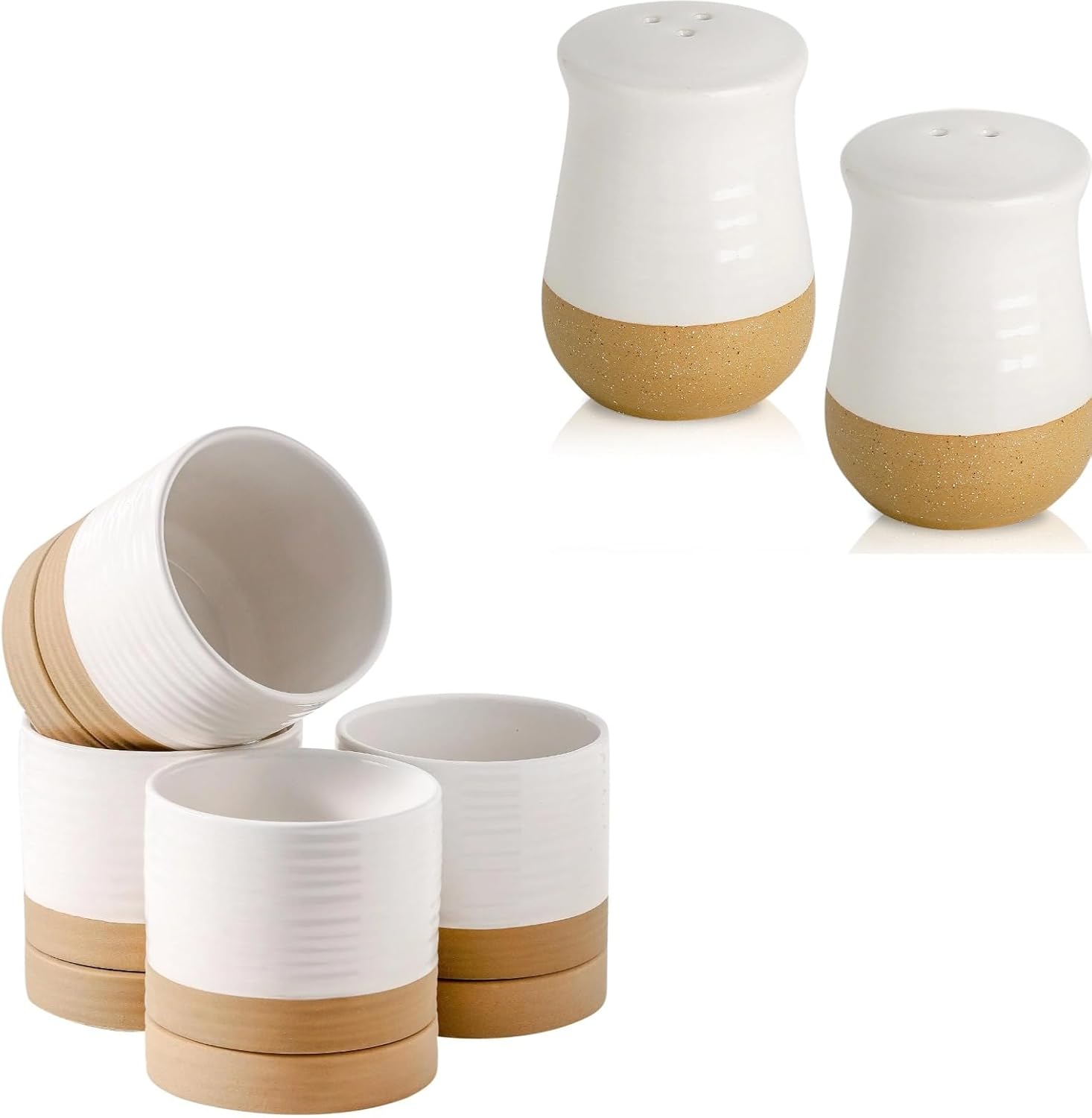 Ceramic Plant Pots and Salt Pepper Shakers Bundle