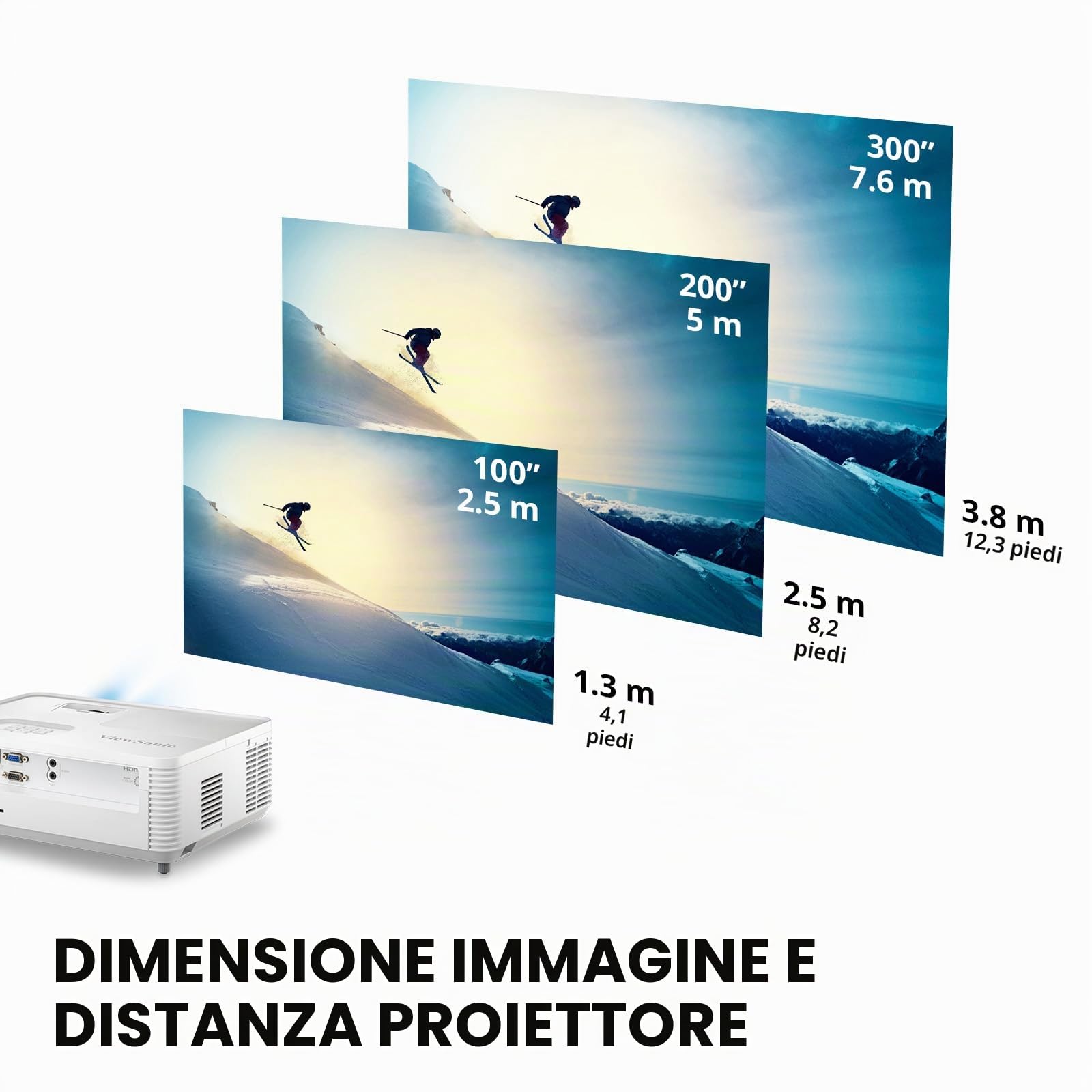 ViewSonic PA700X Proiettore, 4500 ANSI Lumen, XGA 1024x768, Contrasto 12.500:1, Immagine fino a 300", HDMI x2, Correzione trapezoidale automatica +/-40°, Altoparlante 3W