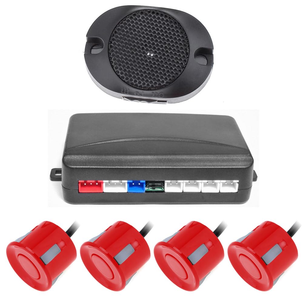 Car Parking Sensor System 4 Sensors Reverse Radar with Audible Alarm Waterproof