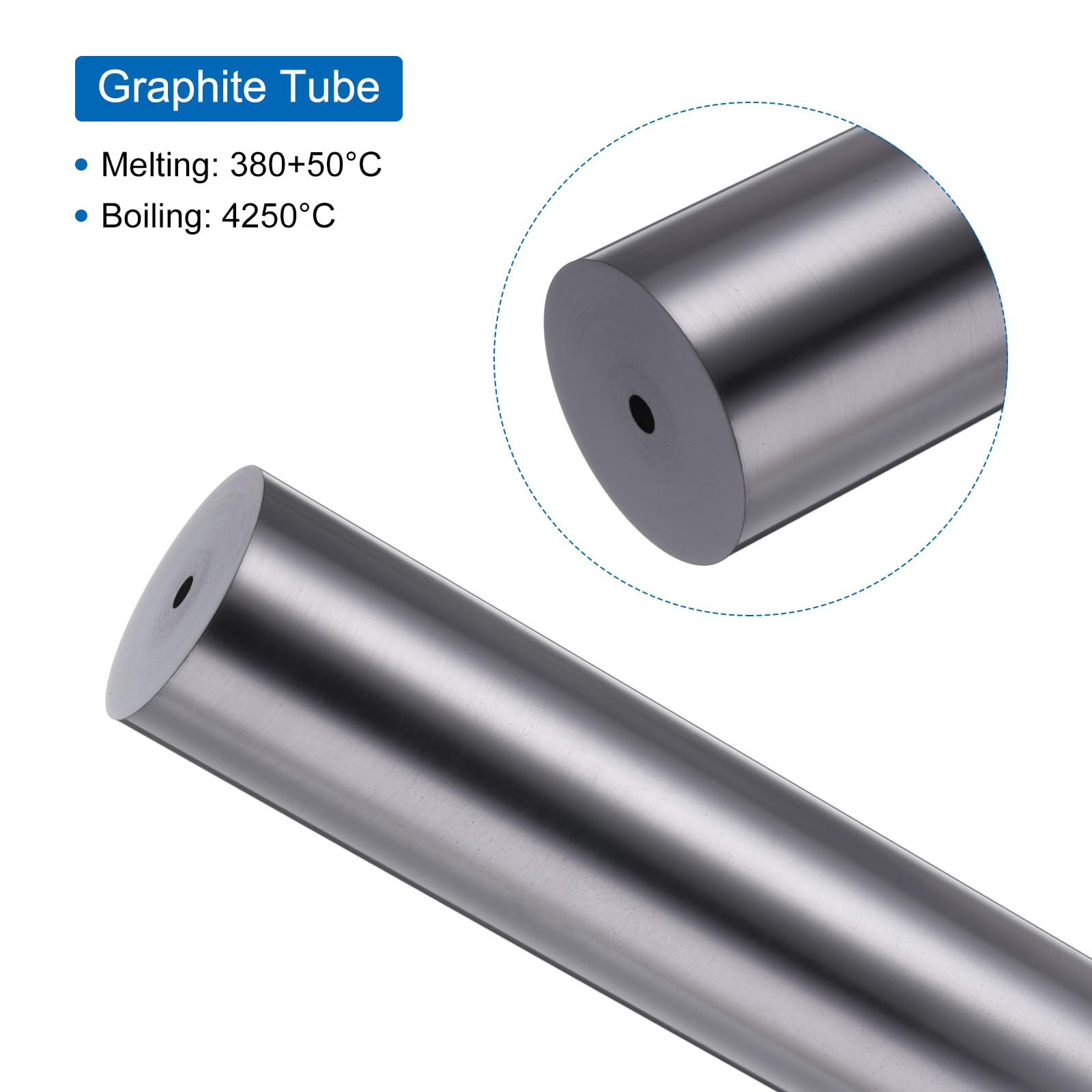 QUARKZMAN Tube en Graphite Bâton de Mélange en Graphite Bâton de Mélange de Creuset 5mmx40mmx150mm pour Remuer les Métaux Liquides, la Fusion, la Coulée