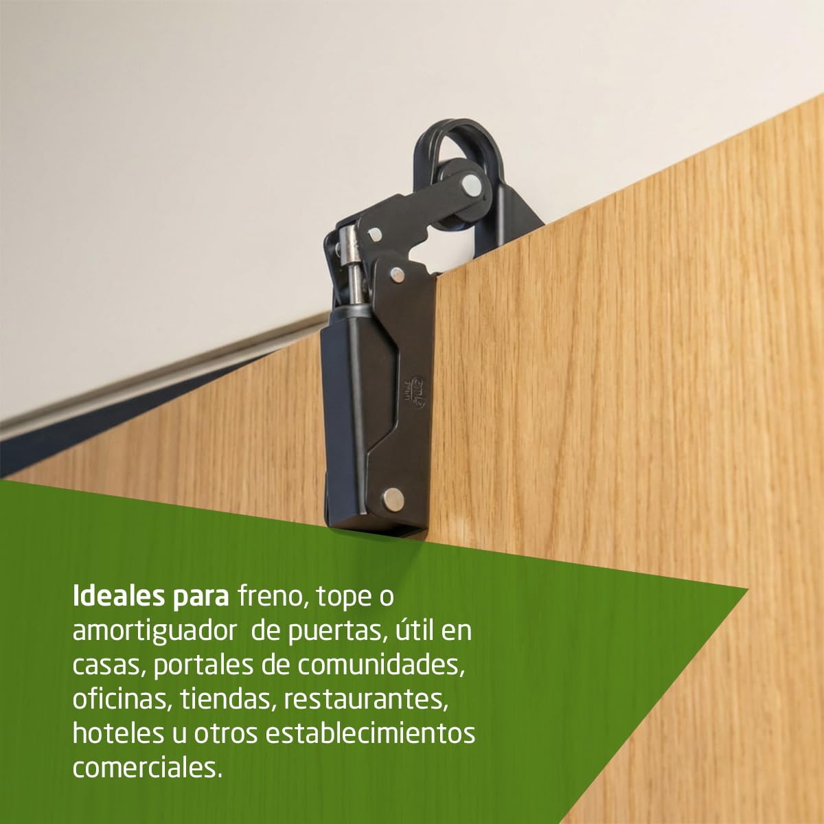 Amig - Retenedor de puerta - Cierre Hidráulico de Puerta - Fabricado en Aluminio - Medidas: 108 x 32 mm - Ideal para freno, tope o amortiguador de puertas - Color: Negro - Peso Máximo 40 kg