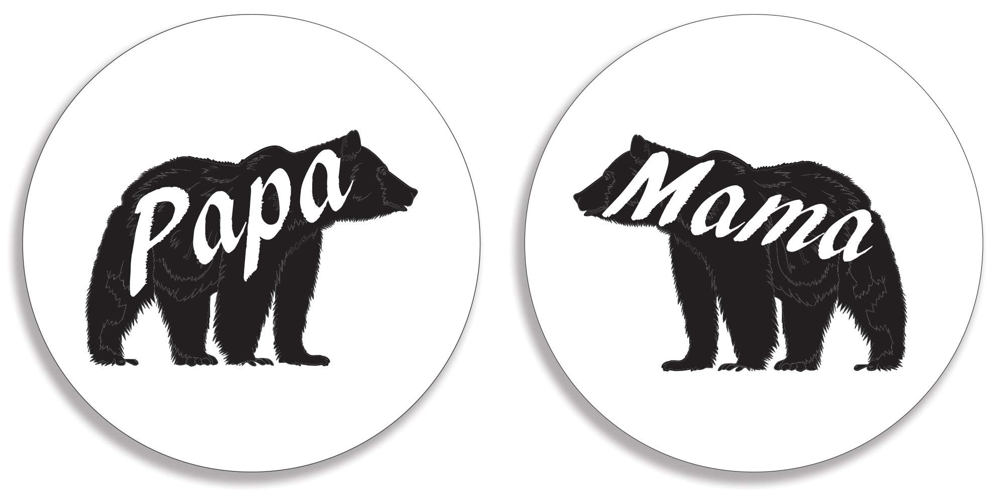 Great North American Button Emporium Mama Bear and Papa Bear Pinback Buttons/Pins (2.25 inches) Set of 2