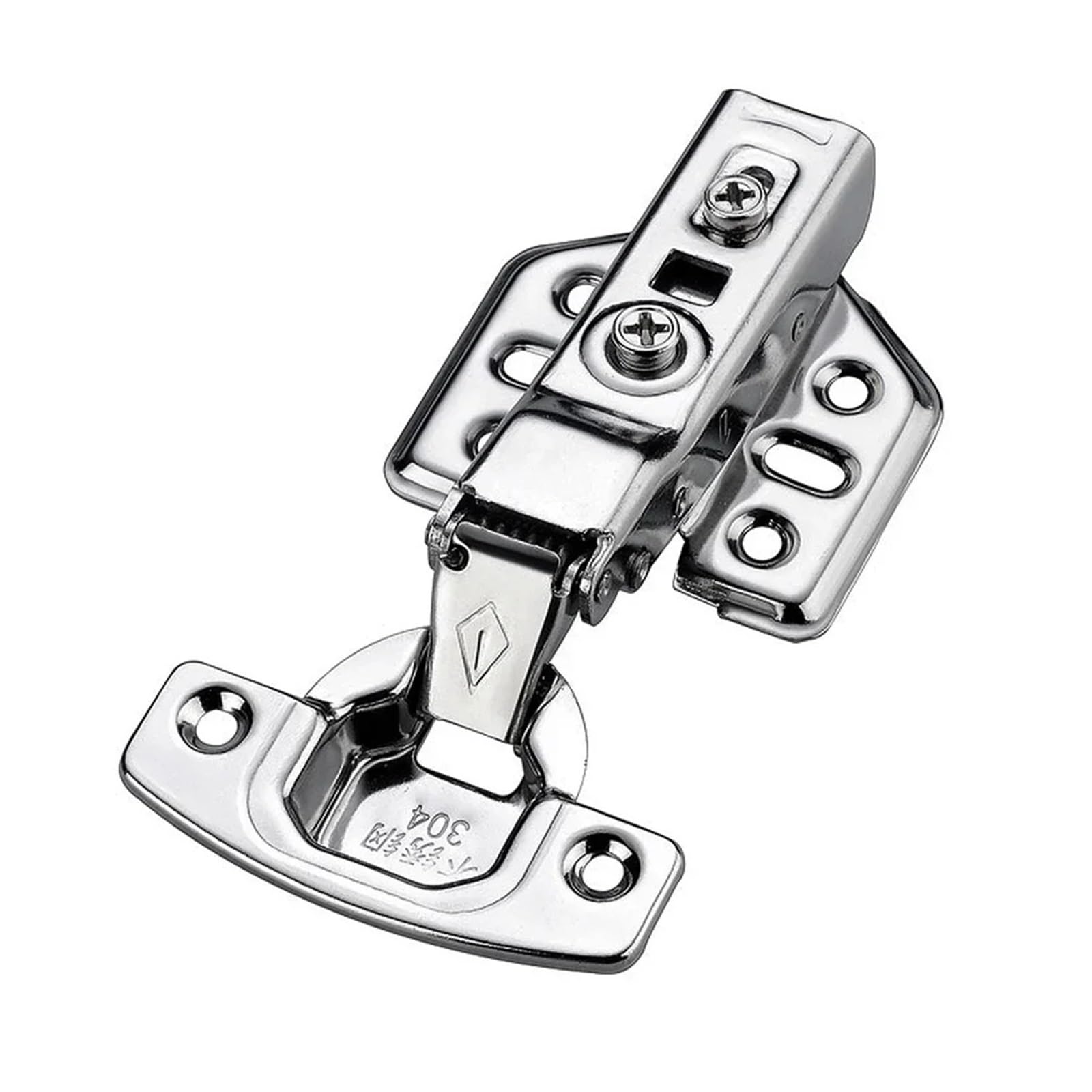 Zawiasy hydrauliczne do drzwi szafek ze stali nierdzewnej z cichym domykiem – mechanizm cichego zamykania do mebli kuchennych i łazienkowych(Inset,1pcs)