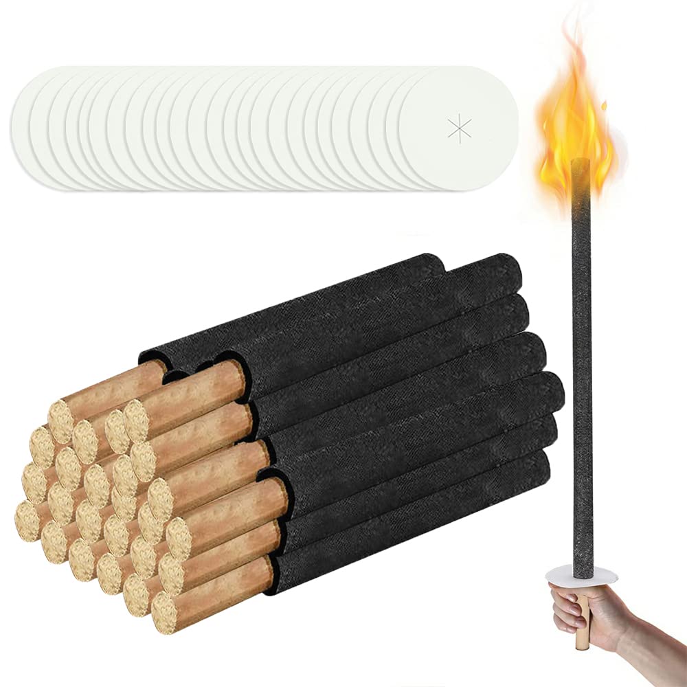 antorchas de cera para exterior, antorchas para jardín 45 min, para senderismo, fiesta, jardín, hoguera, año nuevo, navidad, día de martín, 42cm antorchas de cera, 50 piezas