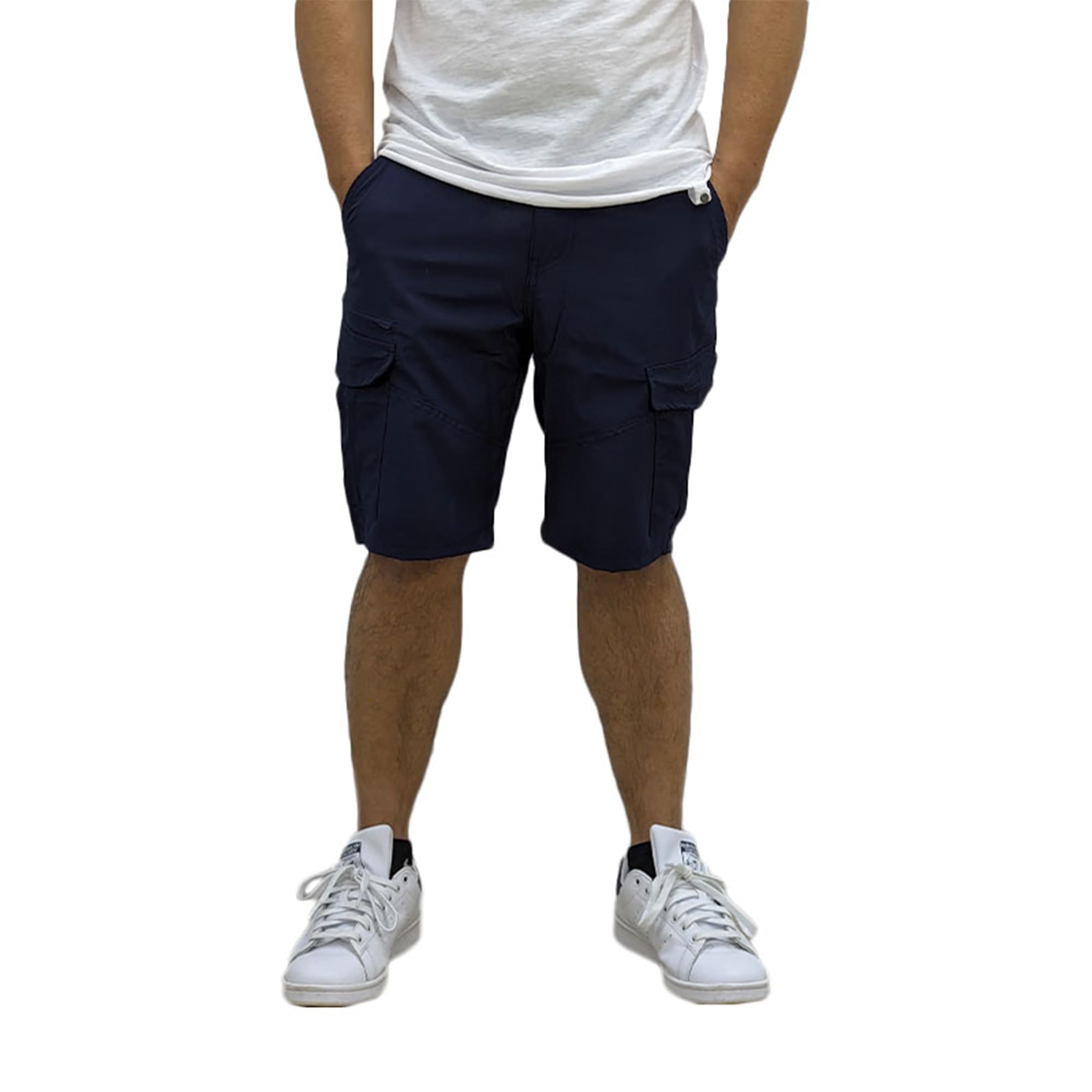 Vr2 Denim Men's Navy Cargo Shorts Regular Fit Multiple-Pocket Light Weight Workwear Summer Shorts For Colour, Size- Medium