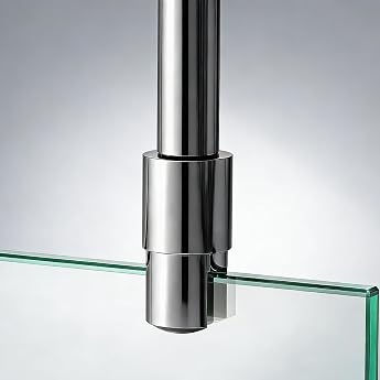 SVNR Stabilising Bar Grab Rail 50 cm Stainless Steel Stabiliser for Shower Screens 6-10 mm Glass 360  Adjustable Ceiling Support Shower Wall Bracket Including Glass Clamp 1 Pack Chrome