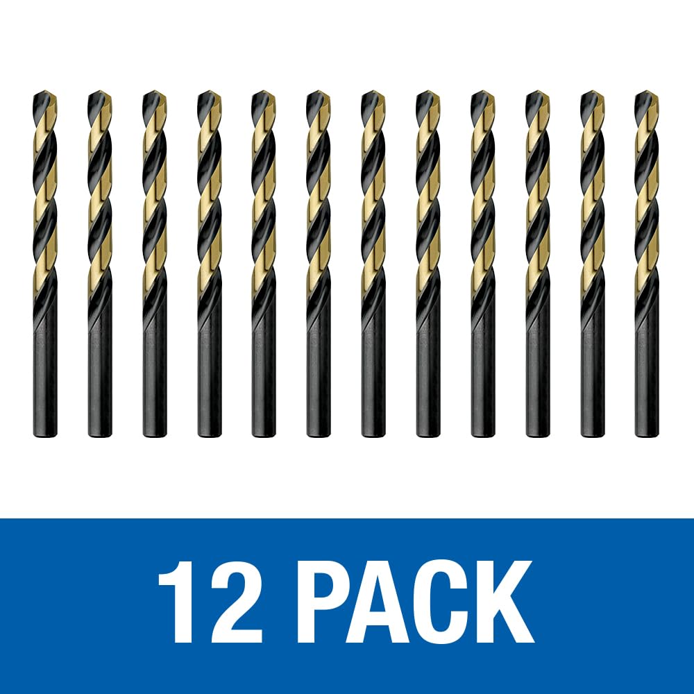 Champion Herramienta de corte Heavy Duty BlackGold Jobber brocas, 135 grados Split Point: XGO-1/16 (12 piezas por paquete) – Fabricado en Estados Unidos, XGO-1/2