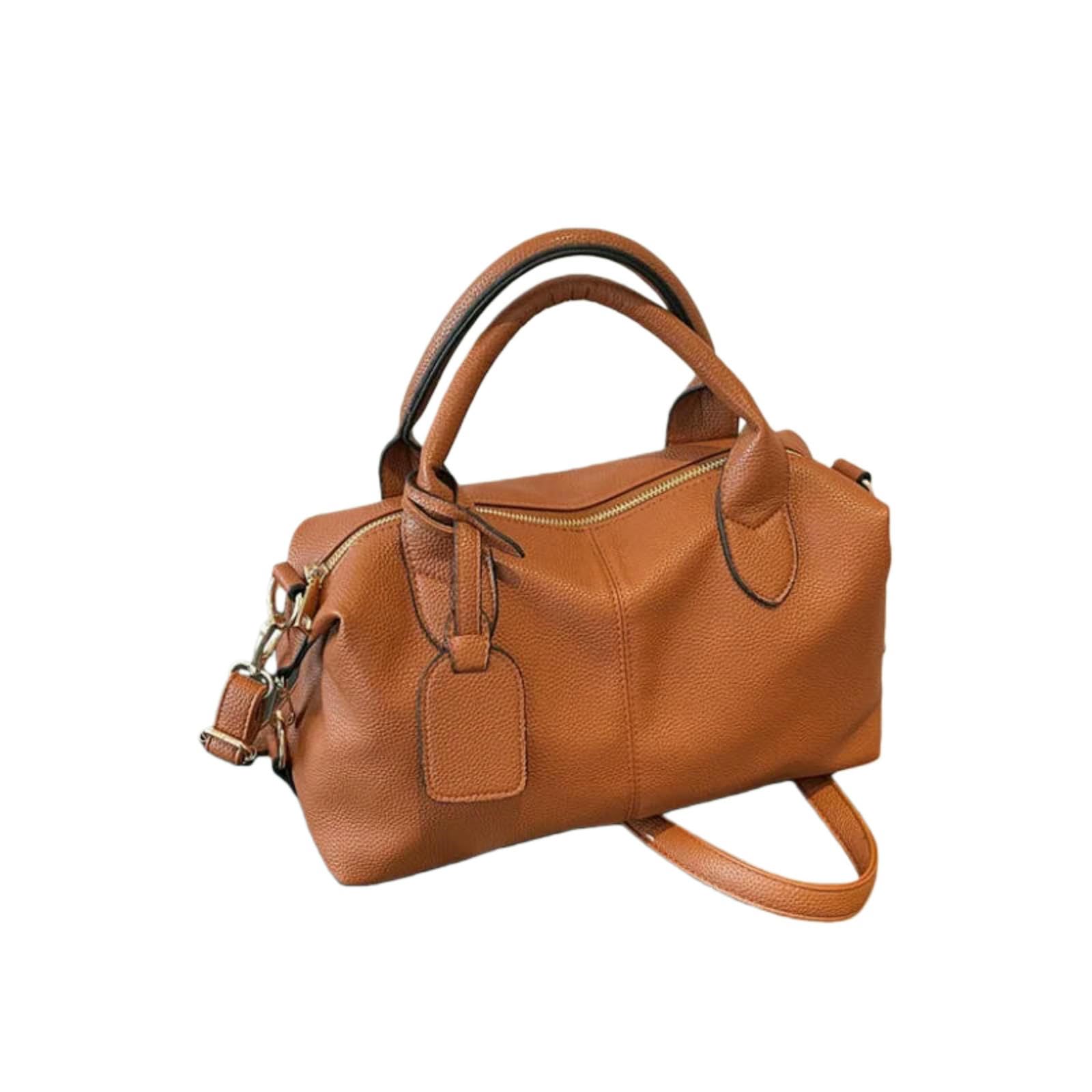 Veslyn Women's Brown Tote Bag ；Makeup Vintage Frosted For – Stylish Large Capacity Shoulder Handbag Commuting, Travel & Daily Use-34X12x21cm