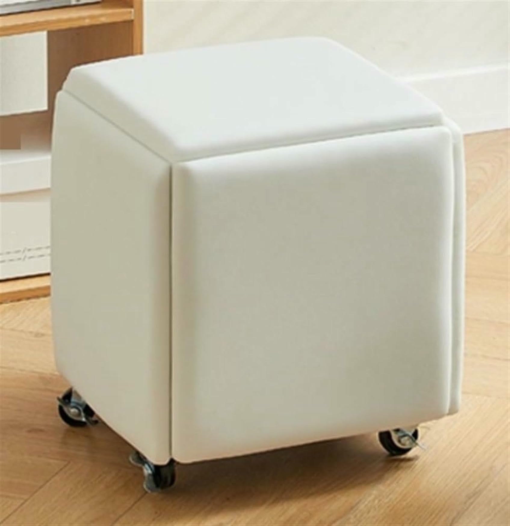 Chaise cube 5 en 1 avec tabourets empilables sur roues pour salle à manger