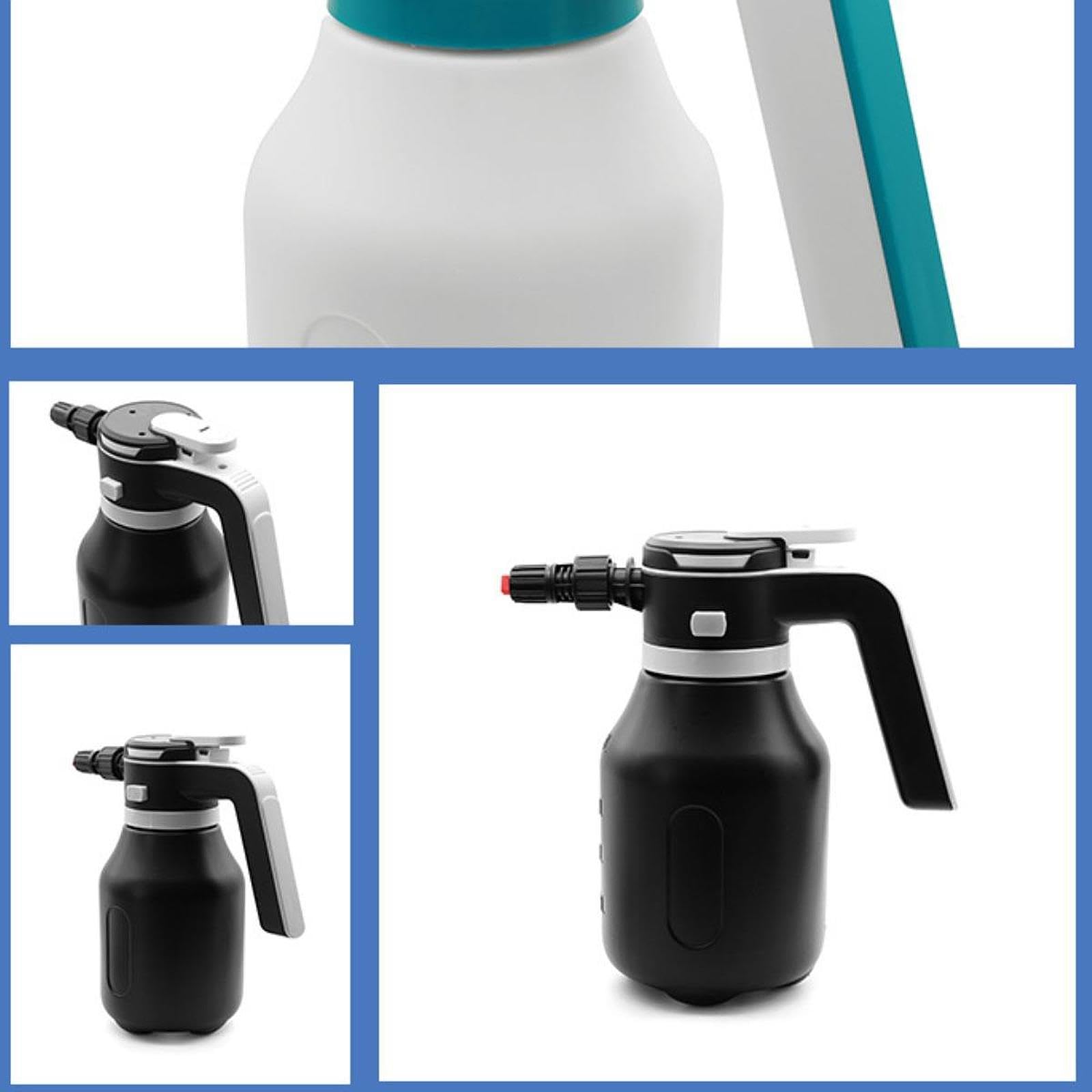 Electric Foam Sprayer Elektrischer Schaumsprüher Drucksprühflasche Handgerät Material für Autopflege Haushaltsreinigung Gartenarbeiten, Schwarz