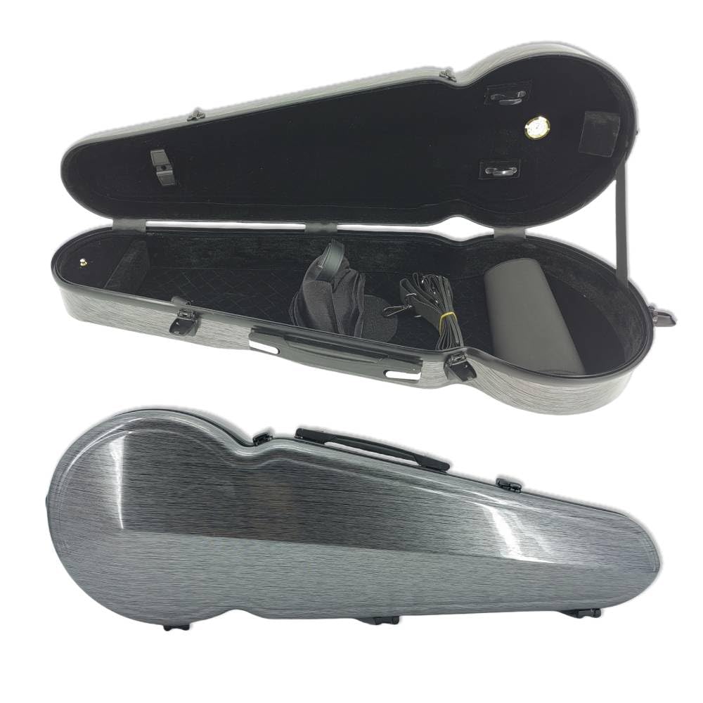 Viola Case - Mochila rígida de fibra de carbono de 16 pulgadas, almohadilla ajustable para el cuello para tamaños de 15 a 16.5 pulgadas, forro grueso, higrómetro integrado, con mango