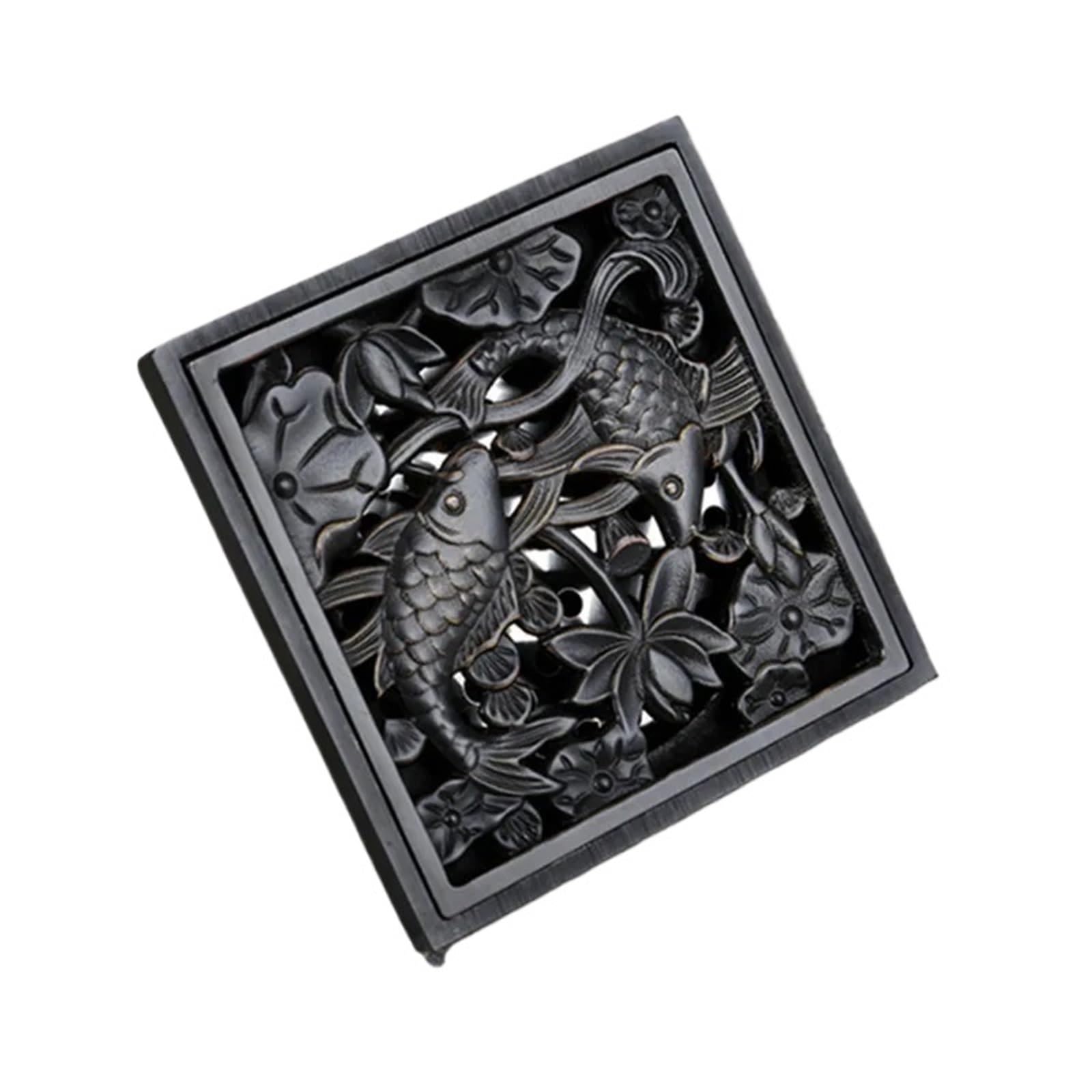 Square Floor Drain Shower Drains Square Bath Floor Drain Strainer Brass Black Waste Grate Bathroom Accessorie(DL01B)
