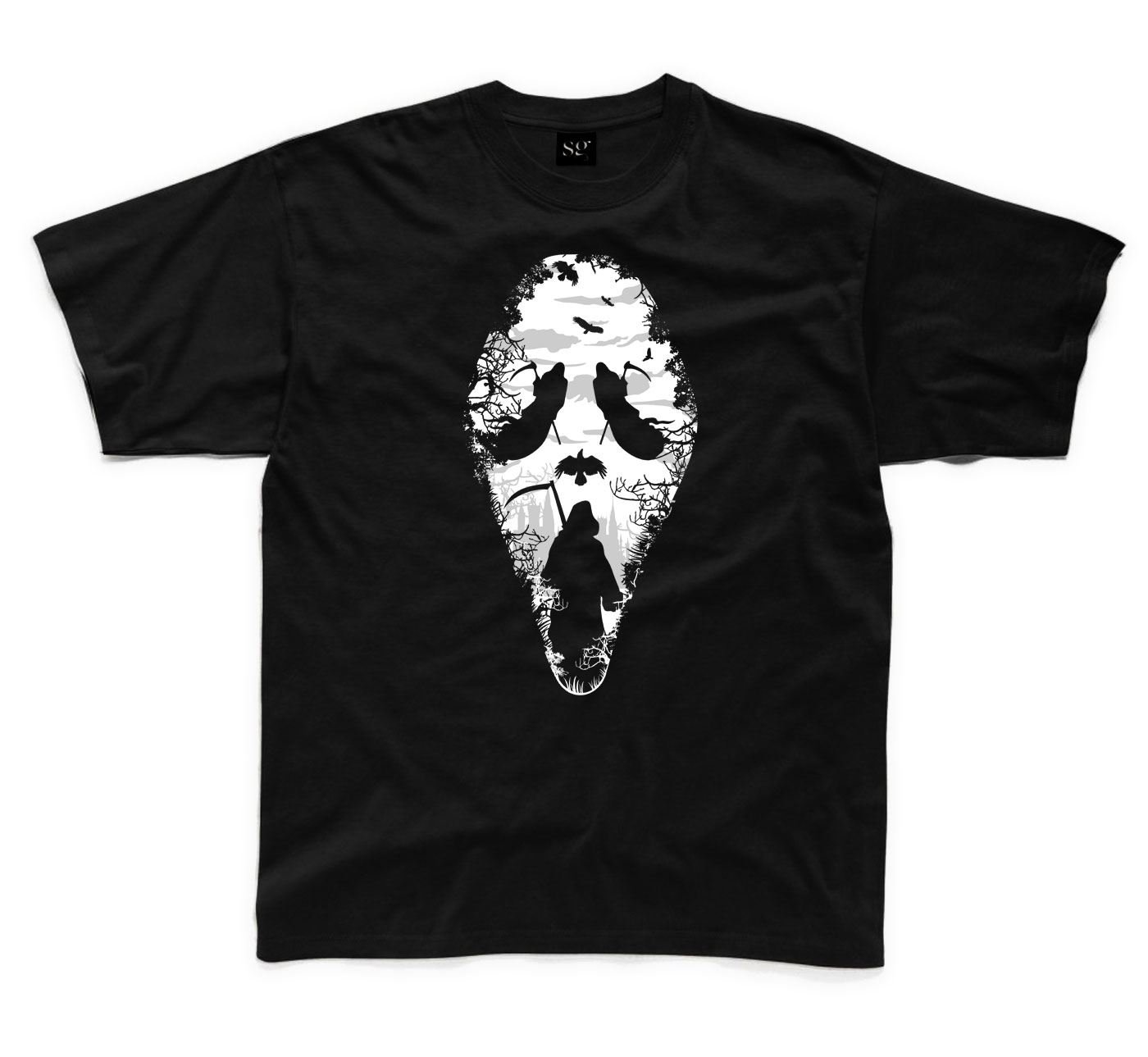 Tribal T-Shirts Black Grim Reaper Scream Kids Childrens T-Shirt (7 To 8, )