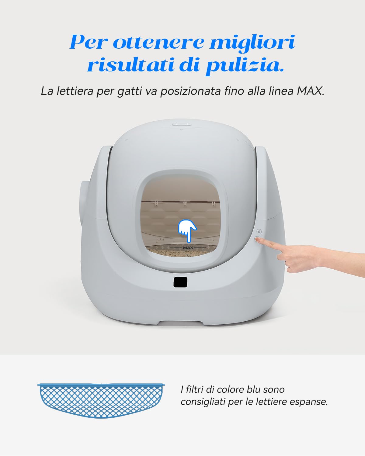 Catlink Baymax-Lite Lettiera autopulente per gatti, controllo della salute del vostro gatto, telecomando APP, anti-blocco, antiodore, 4 modalità di pulizia, adatta per gatti da 1,5 a 10 kg