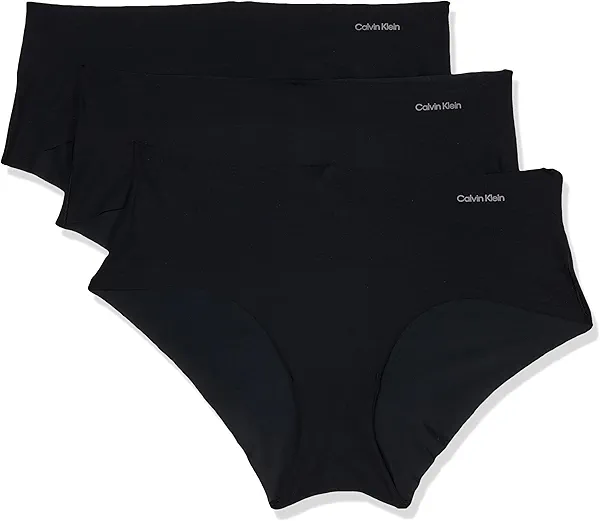 Calvin Klein Invisibles Seamless Hipster Panties, 3 Pack Black/Black/Black