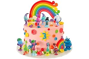 Trolls-Themed Cake Topper Miniatures for Party Enthusiasts