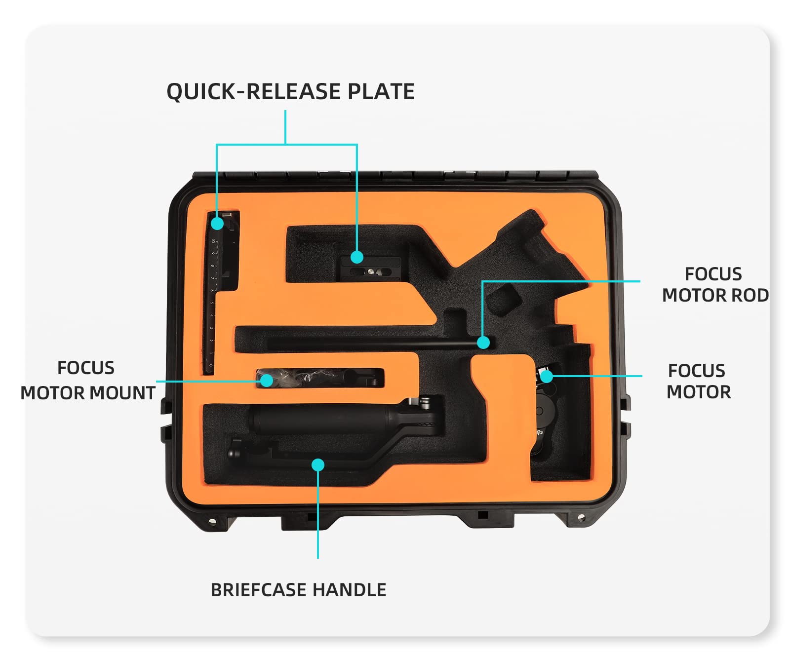 Estuche de almacenamiento rígido para DJI RS 3 Maleta maletín de transporte impermeable para estabilizador caja antiarañazos antideformación antigolpes