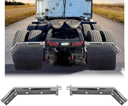 Mytee Products Juego de soportes de suspensión de lodo con resorte en ángulo cromado, 28 pulgadas de longitud, espaciado de pernos de 1-18 pulgadas,