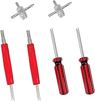 ZUFECY 6PCS Tire Valve Stem Tool Kit - 4-Way Valve Core Remover & Repair Tool for Cars, Bikes, Trucks, RVs