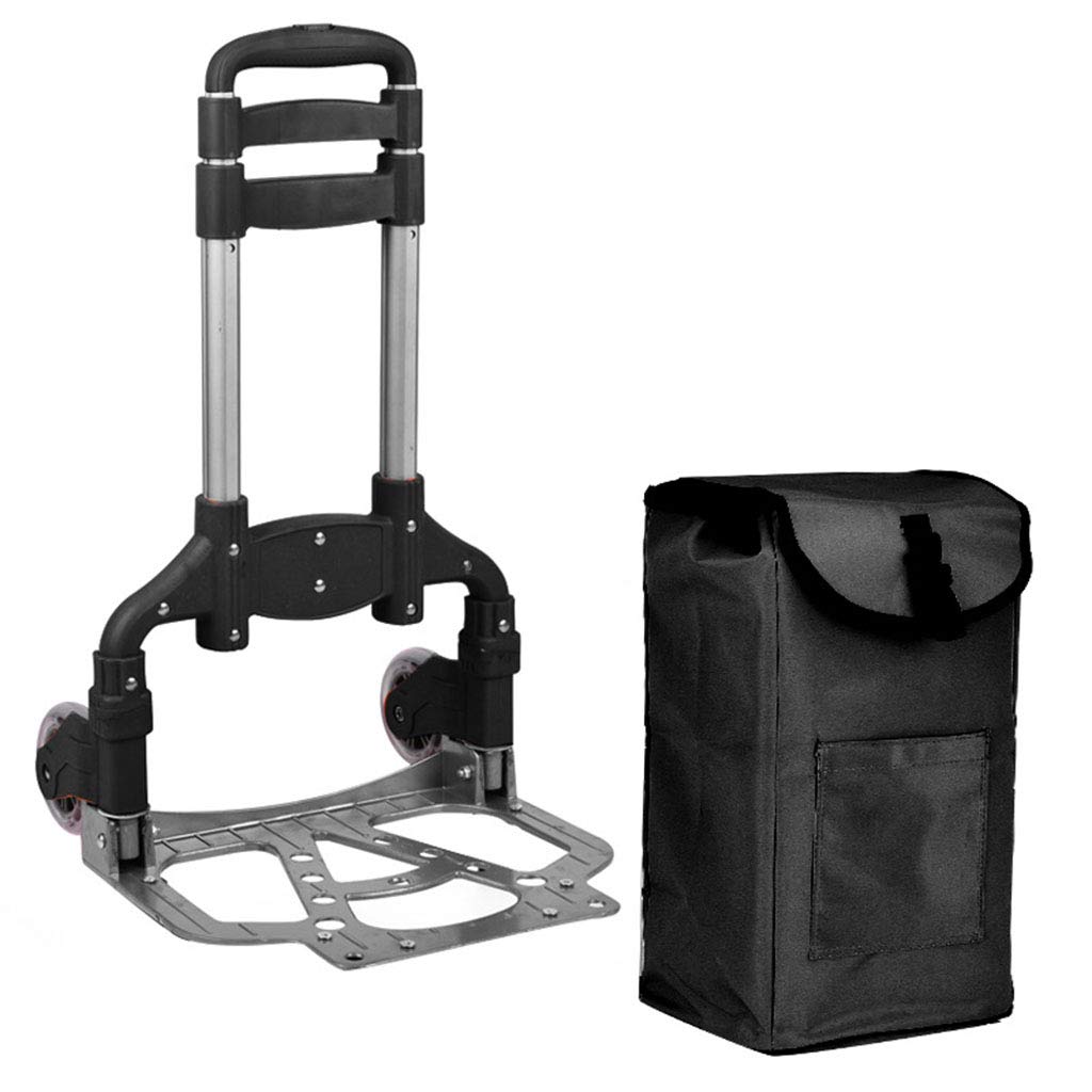 ALUS- Portable Trolley Car Shopping Trailer Aluminum Alloy Trolley Folding Luggage Cart Load Bearing 50kg
