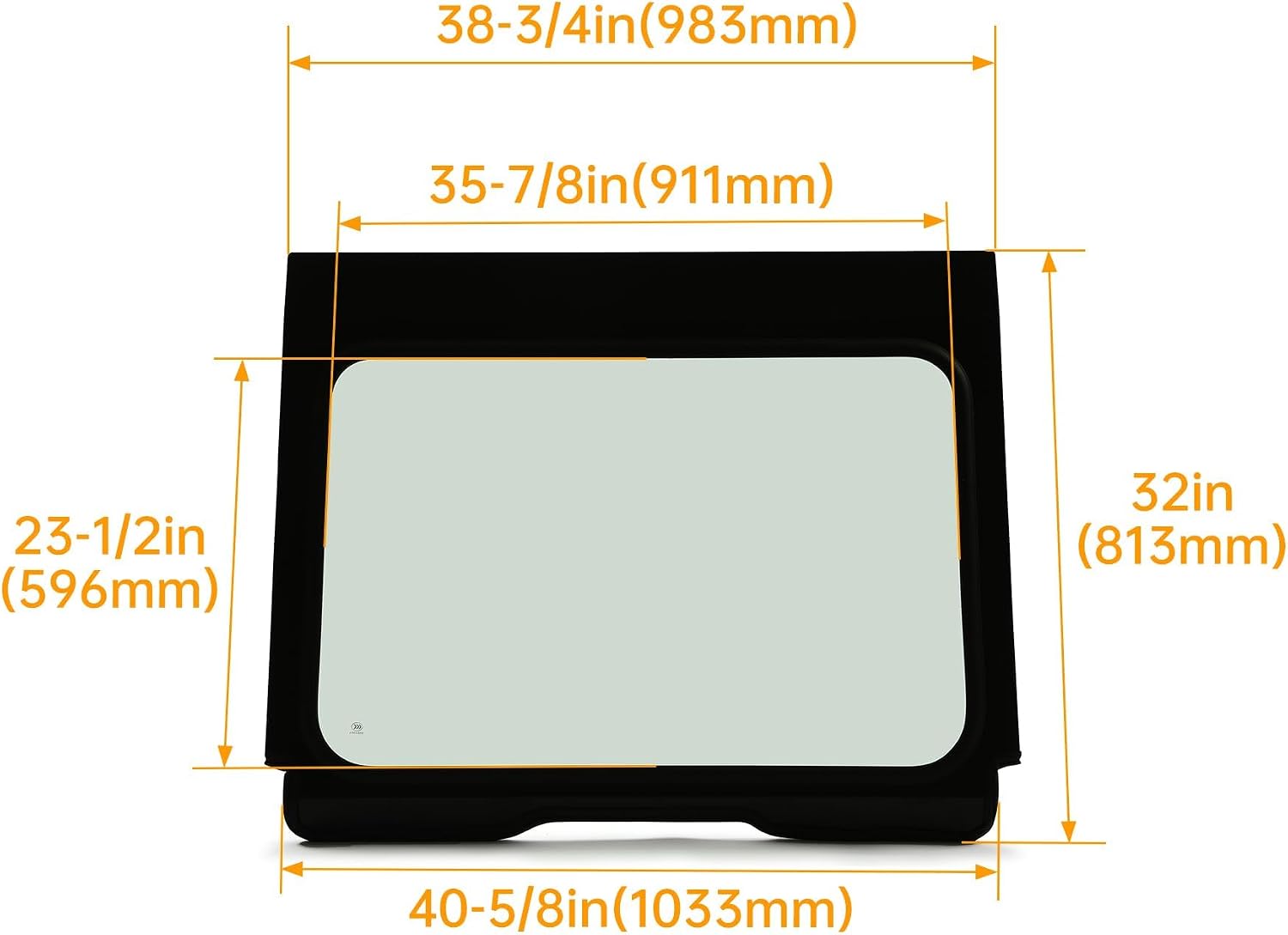 KUAFU Full Glass Windshield Compatible with 2020-2024 Polaris RZR Pro XP 2 and 4 seat models Ultimate/Premium/Sport/Orange Madness LE Glass Windscreen