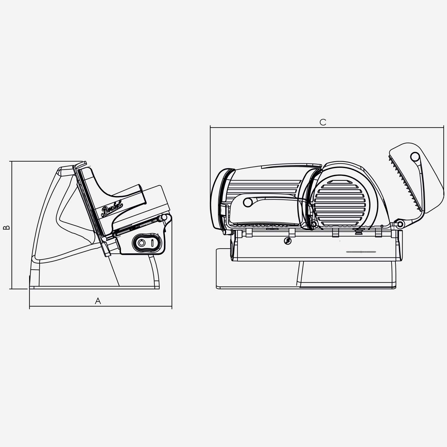 Palatina Werkstatt ® Berkel Home Line 250 | Macchina da taglio Premium + panno morbido | Nero | nuovo modello 2022+ tagliere in alluminio