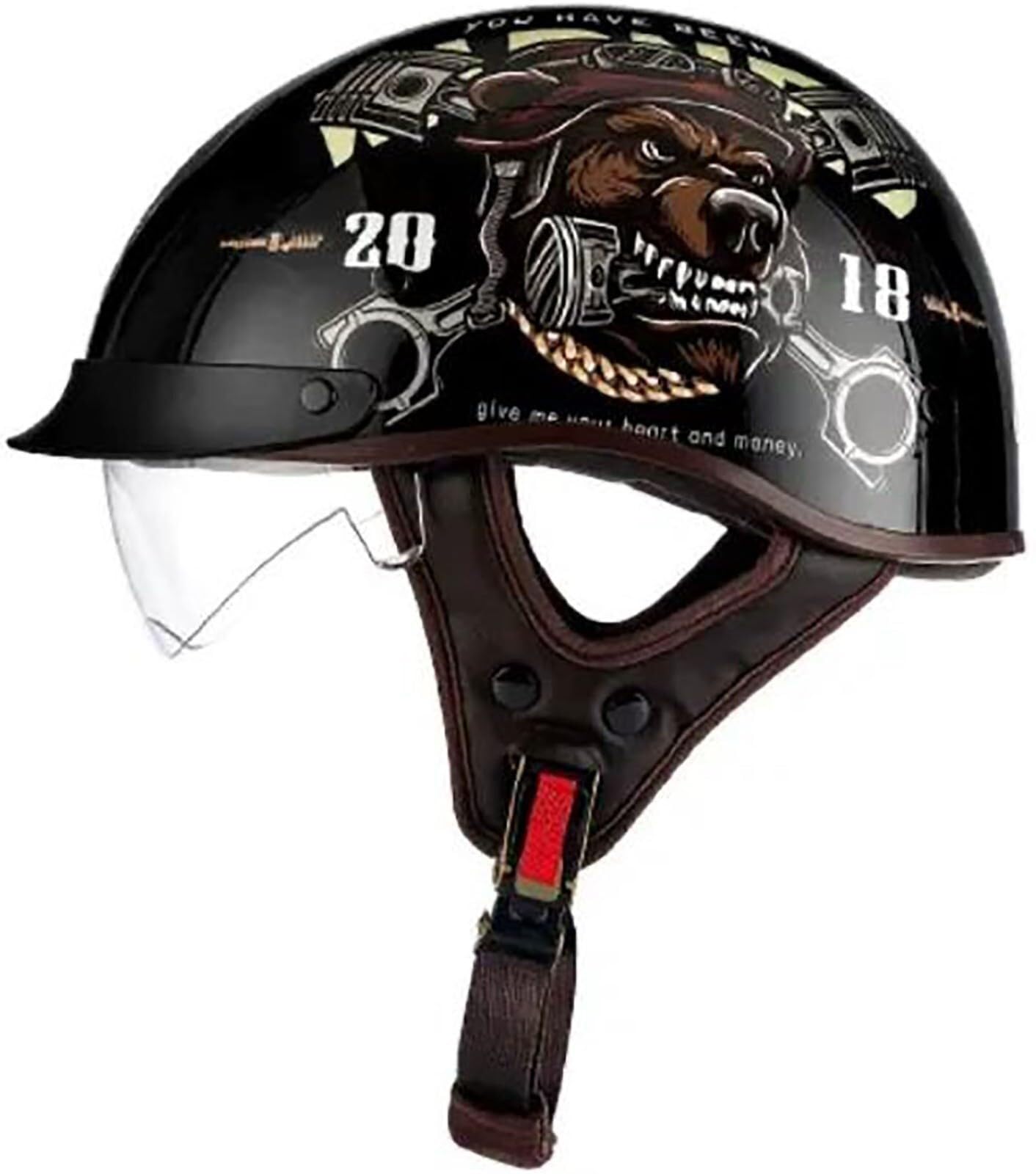 Casque Allemand Moto Ouvert vintage demi casque de moto cruiser L