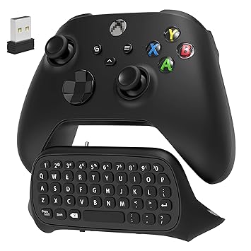 Controller Keyboard for Xbox Series X/ S/ Xbox One/ One S, Wireless Bluetooth Gaming Chatpad Keypad with USB Receiver, Built-in Speaker & 3.5mm Audio Jack for Xbox Series X/ S/ Xbox One/ S, Black
