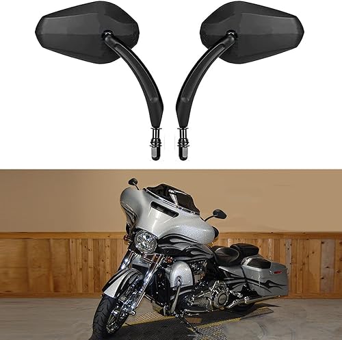 Espejos Sportster negros compatibles con Harley Road King Street Electra Glide Dyna Softail Road Glide Retrovisor de motocicleta 1982-2019 2020 2021