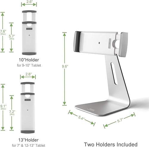 Miniatura 3 de Soporte para iPad Pro de rotación de 360, aleación de aluminio, para iPad Pro de 7 a 13 pulgadas, iPad Air y iPad Mini Surface y Surface Pro, color
