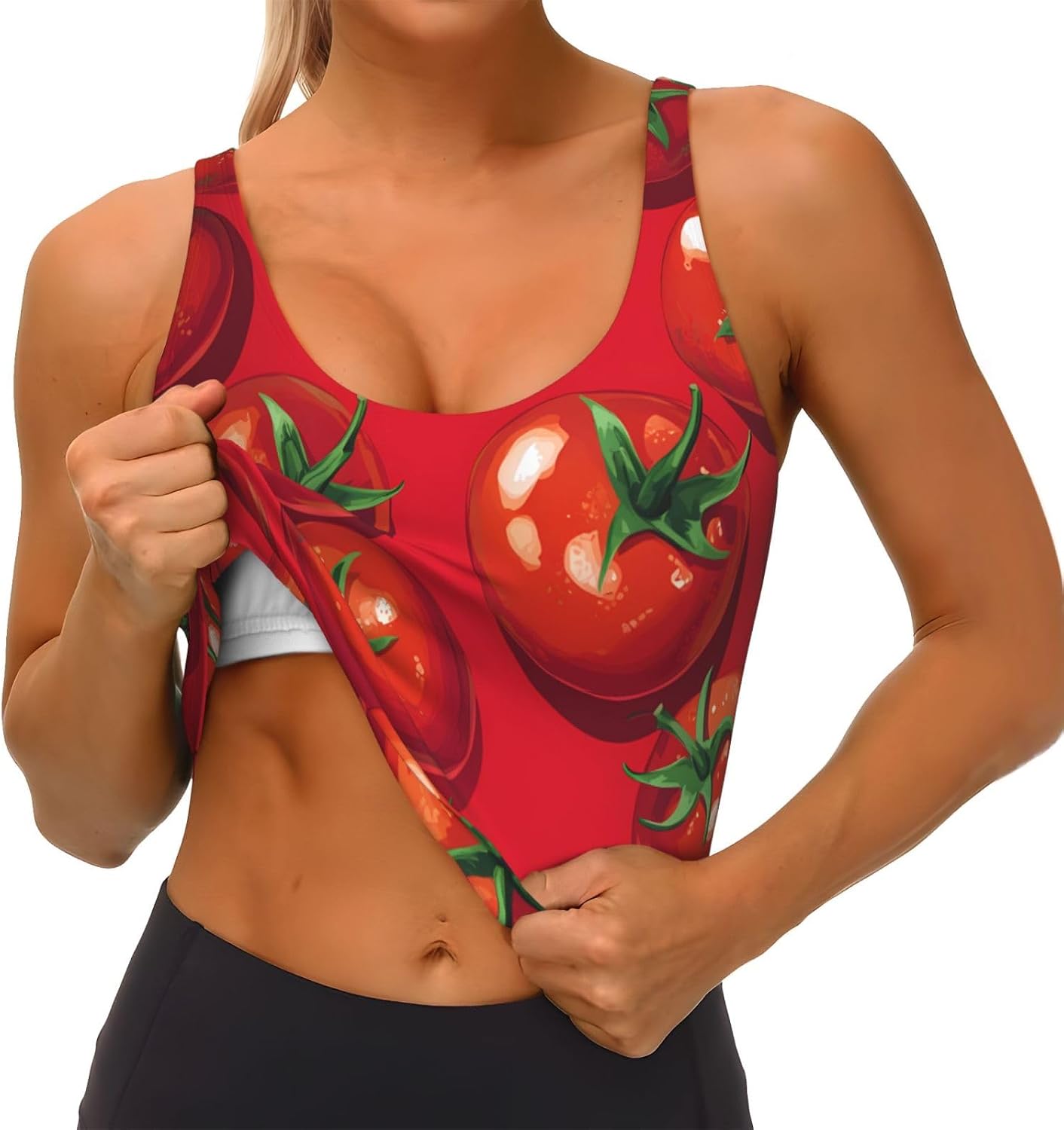 Women's Sports Vest DDCXZPP Tomatoes spread flat Printing Soft, Comfortable, Lightweight, and Breathable