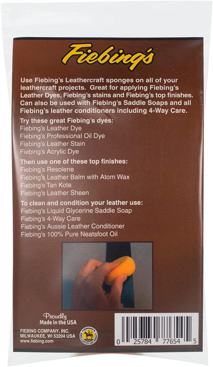 Fiebing's Leathercraft Sponge (2 sponges/Pack) for Leathercraft Projects