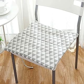 WEWE Algodón Lino Cojin De Silla,japonés Cojín del Asiento Delgada Silla Almohadilla Suave Antideslizante con Correas Asiento Cojín para La Cena De La Silla Oficina-d 40x40cm(16x16inch)