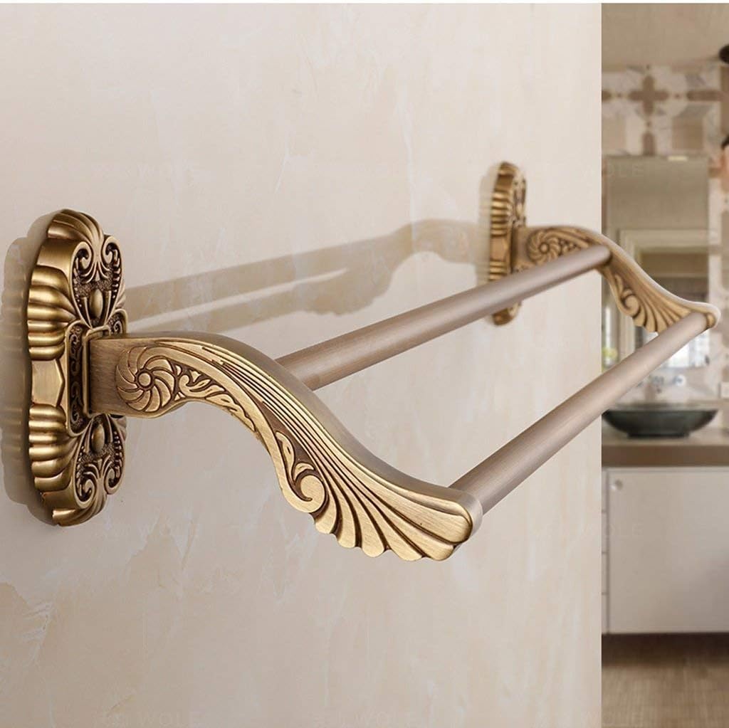 Self-Standing Towel Rack Bronze Carved Towel Rack and Vintage Towel Ring Used in Bathroom Kitchen Officestrong