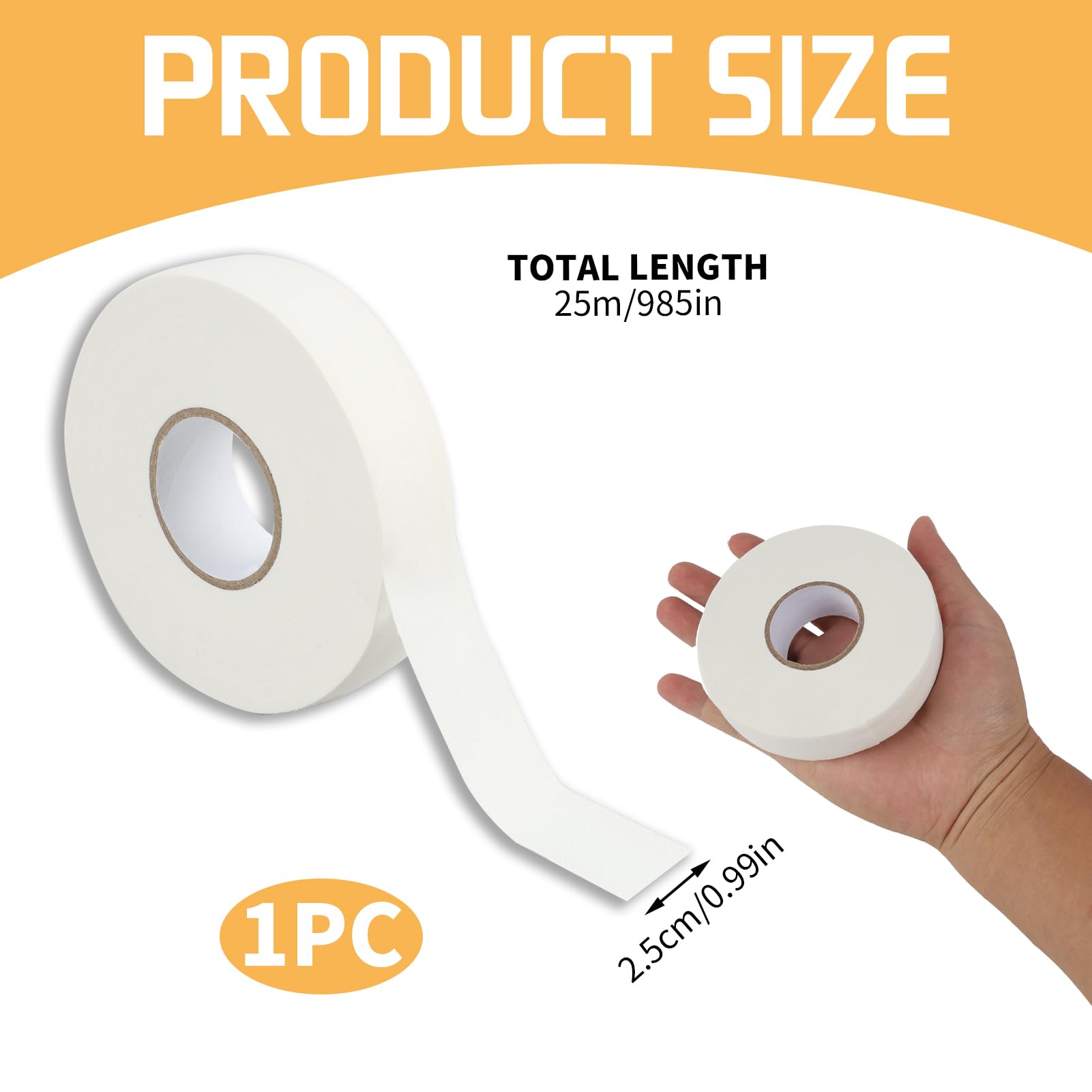 1pcs Nastro Hockey Nastro - Nastro di Presa per Sport,Nastro Impugnatura Racchetta, Antiscivolo e Assorbente, Facile da Applicare, 25M x 2.5cm, Resistente e Confortevole