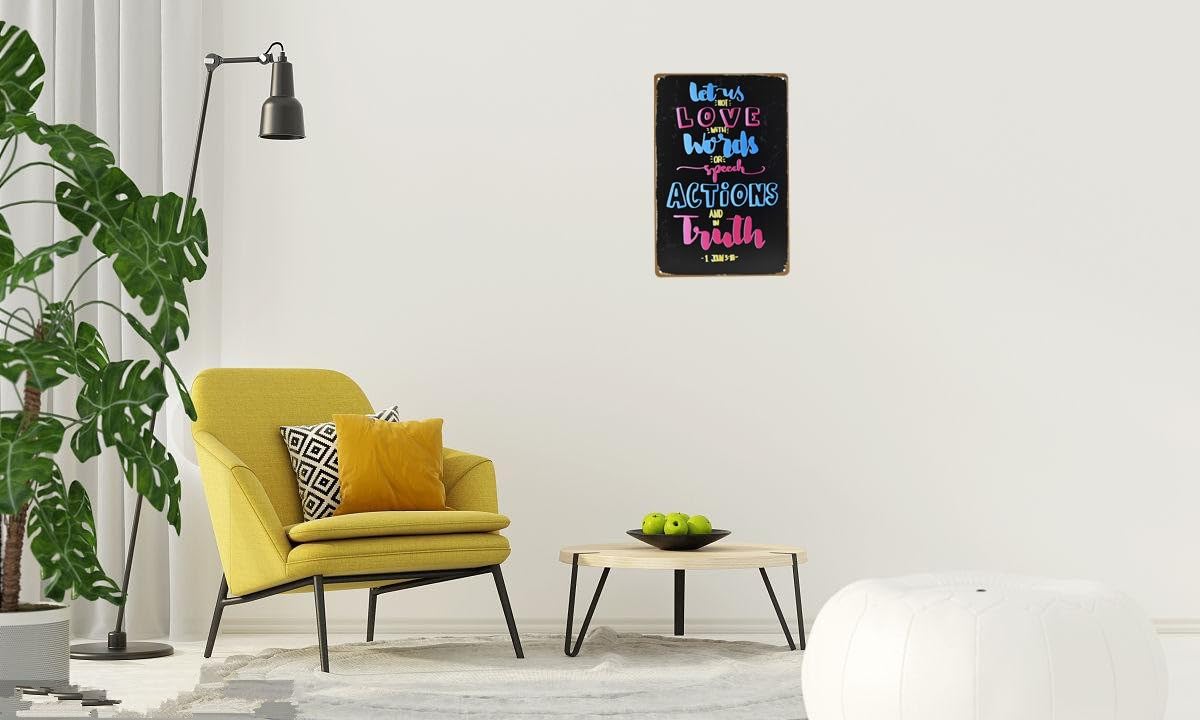 EMOHAT Targa vintage in metallo con galline e galline, decorazione da