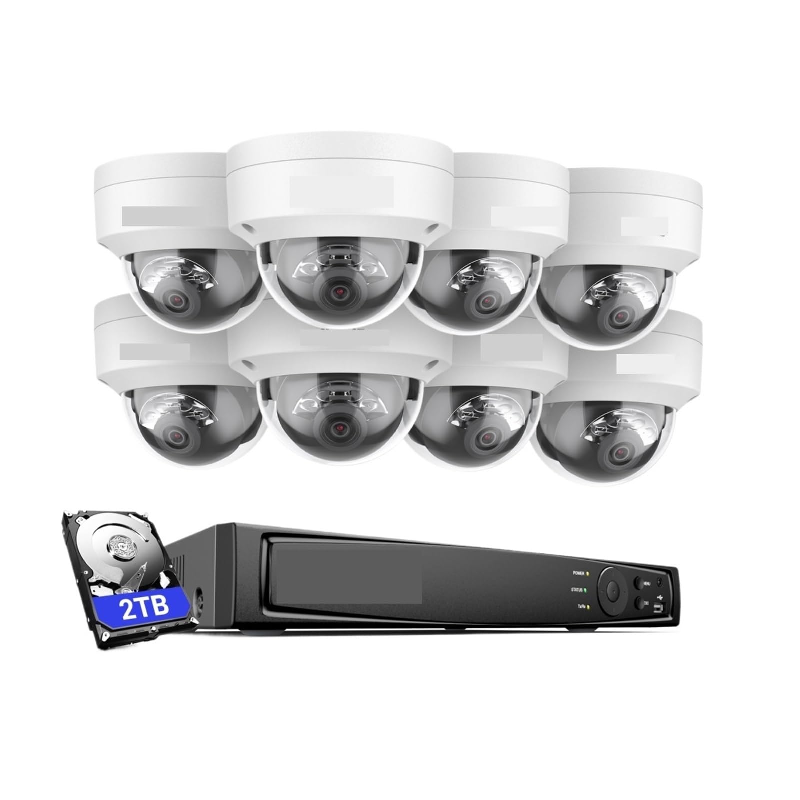 Trdewr 1T Network Video Surveillance System Nvr Recorder With 8Pcs 8Mp Audio Recording Security Ip Camera Good Image Quality(1T)