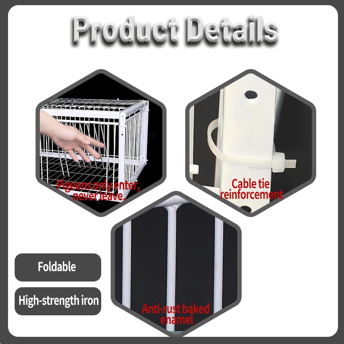 Escape-Proof Design Pigeon Coop Four Channel One Way Entrance Pigeon Trap,Pigeon Cage, Portable Easy to Assemble Outdoor Bird Cage,Can Be Used for Rooftops, Open Gardens,Barns Farms