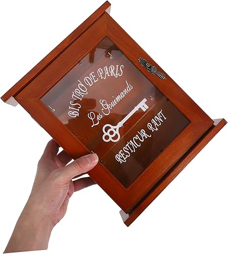 Miniatura 5 de Alipis Caja de madera vintage con tapas de gabinete de llaves de pared para llaves de estilo bohemio