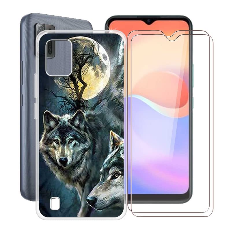 HHUAN Cover per ZTE Blade A52 Lite (6.52) con Pellicola Protettiva in Vetro Temperato, Custodia Protettiva in TPU in Silicone Ultra Morbido Clear Antiurto Case per ZTE Blade A52 Lite - WMA30