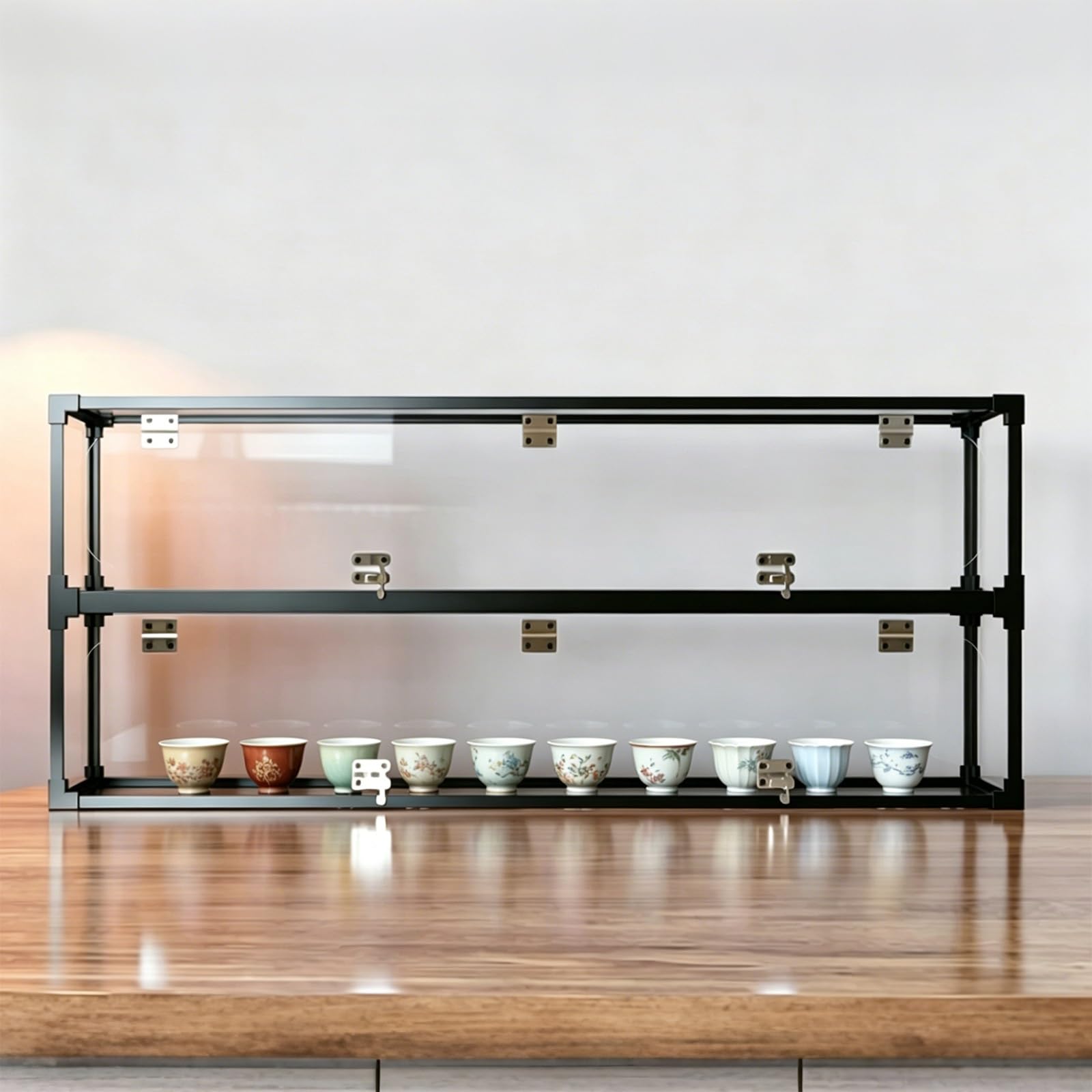 Dustproof Figure Protection Showcase, Stackable Acrylic Model Box for Home Office Shopping Mall, Clear Acrylic Containers for Display(2tier-70x10x30cm/27.5x4x11.8in)