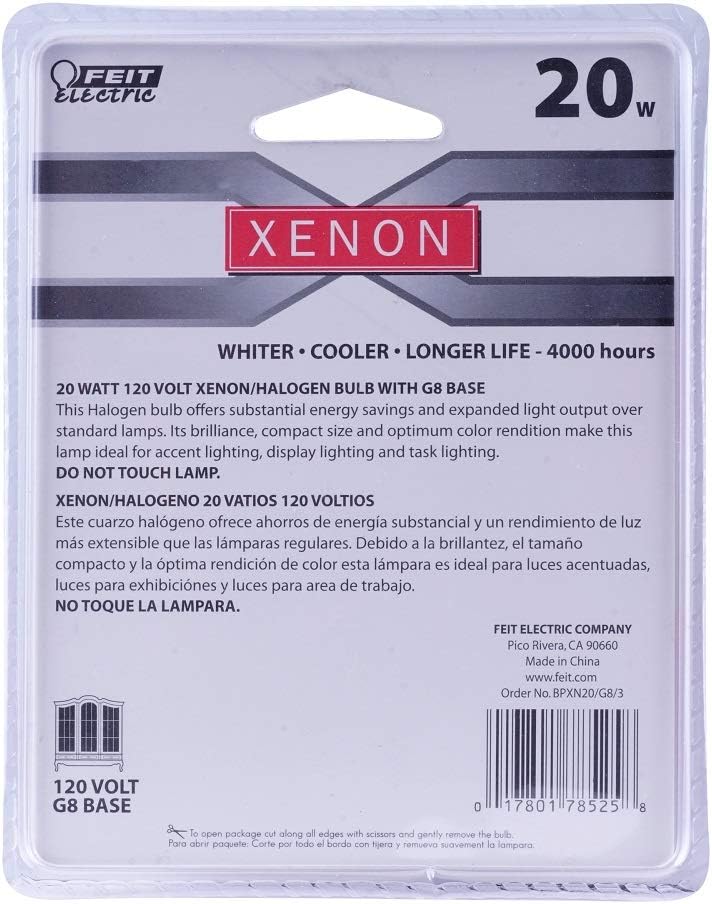 Get Discount 70% Price Feit Electric BPXN20/G8/3 Xenon 20-Watt, 120-Volt G8 Base, 3 Pack
