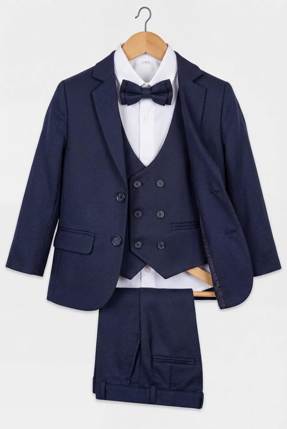 SIRRI Ensemble 5 pièces pour garçon, Costume Formel texturé, Tenue de Communion pour garçon d'honneur, 2 à 13 Ans