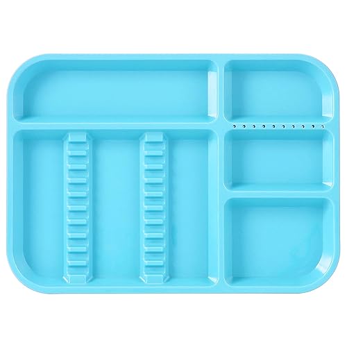 JMU Bandejas para instrumentos dentales, bandejas separadas divididas de plástico autoclave 13.25 "x 9.75" Tamaño B, bandejas de configuración