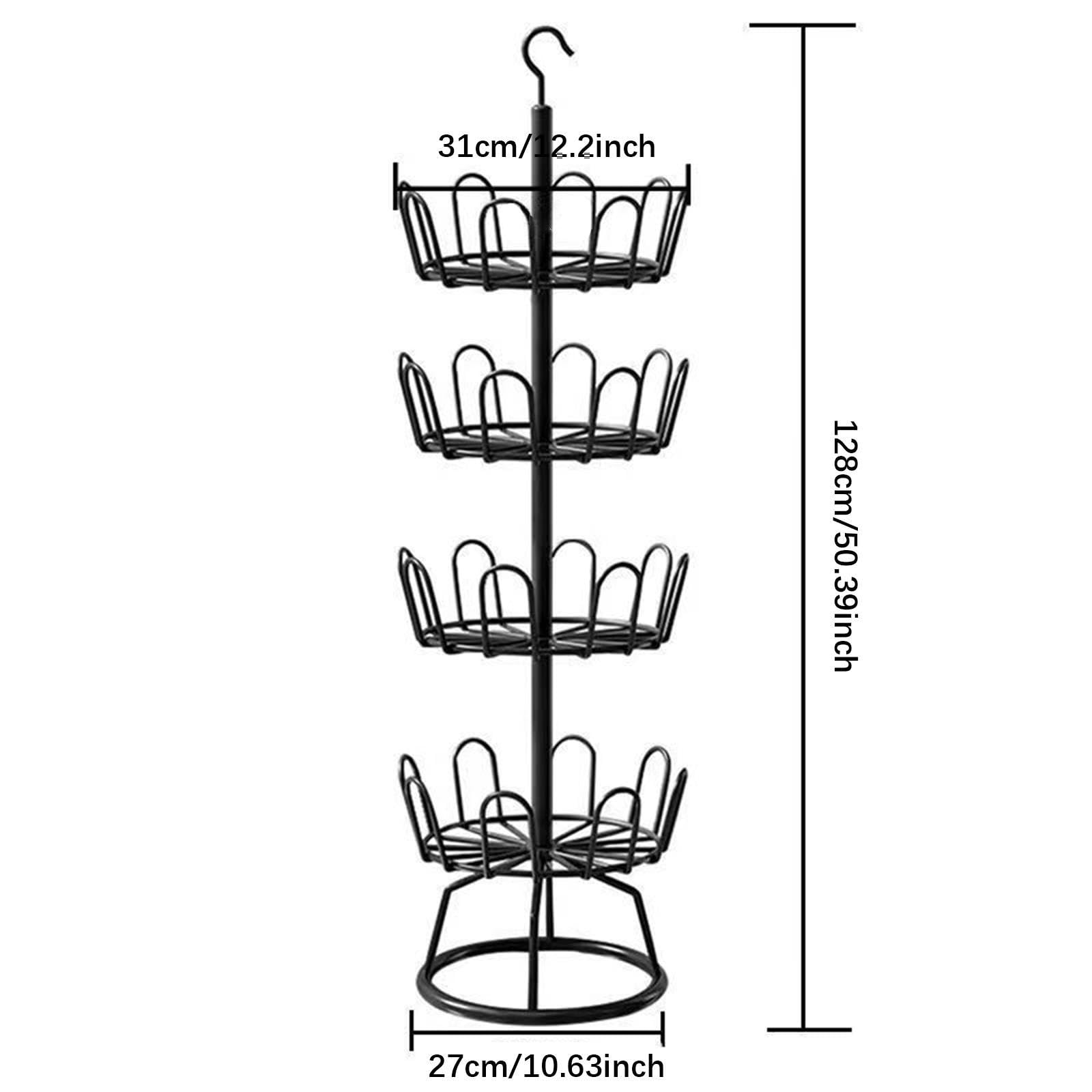 Milageto Drehbares Schuhregal, Schuhaufhänger, Mehrzweck-Schuhregal, Robustes rundes Schuh-Organizer-Regal, Schuhbaum-Regal für den Innen- und Außenbereich im, Schwarz