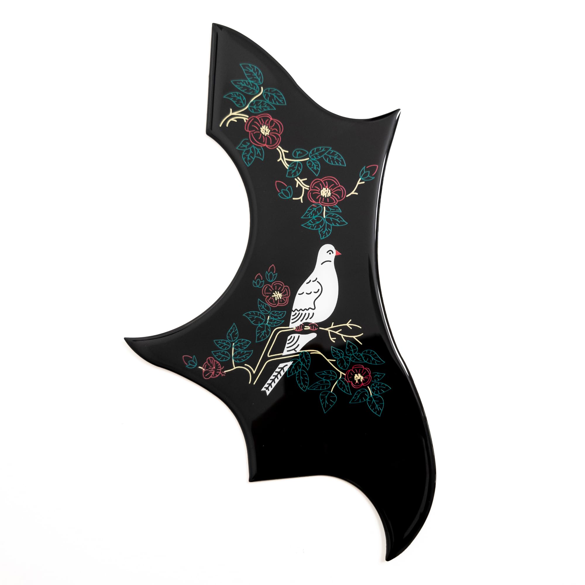 Pickguard do gitary akustycznej, zestaw 2 szt. do gitar 91-100 cm, kompatybilny z korpusem Gibson Jumbo, wzór gołębica kolibra, grubość 2 mm, samoprzylepna, odporna na zarysowania