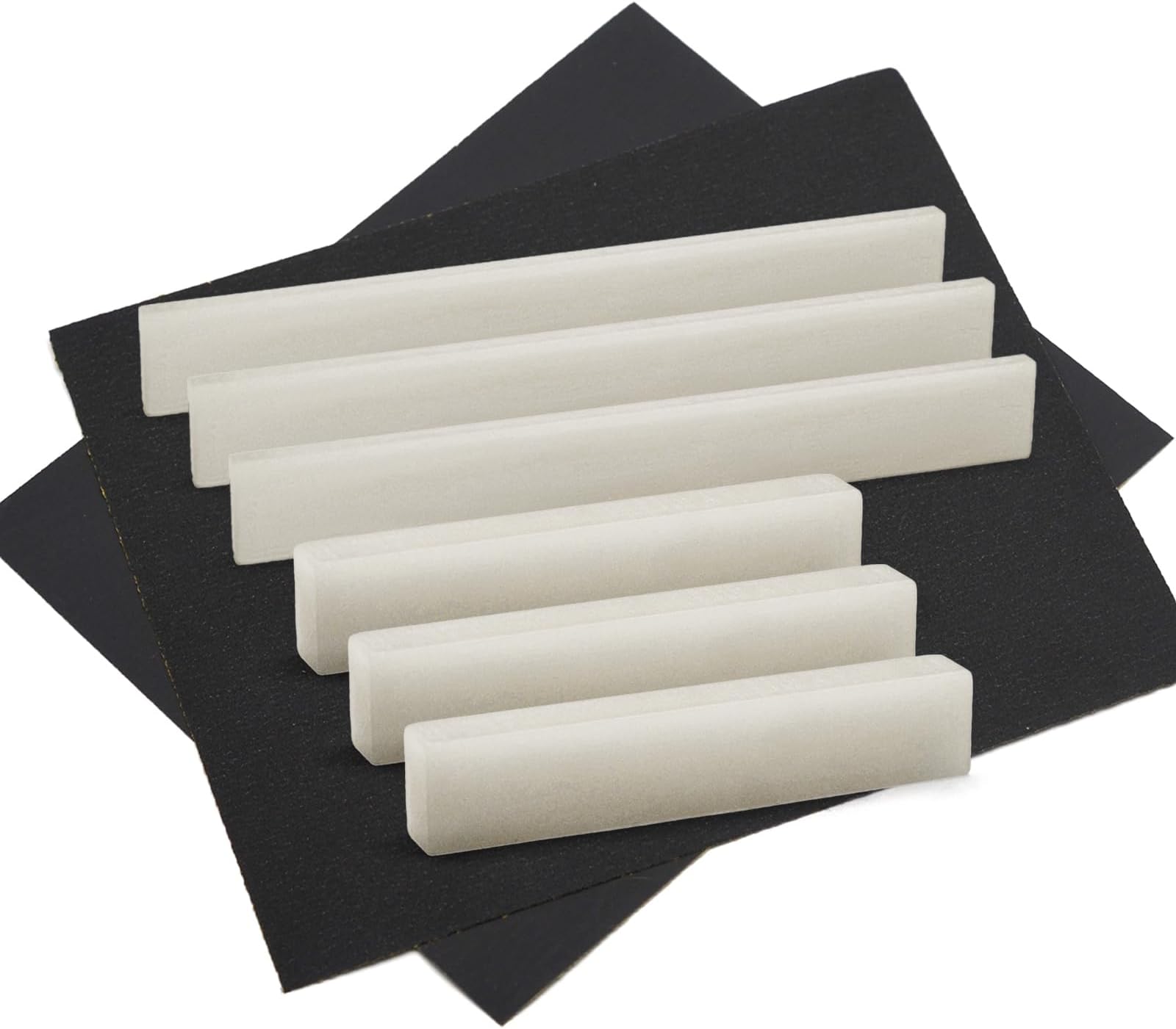 Set of 3 pcs Blank Bone Saddle and 3 pcs Bone Nut Blank for Accoustic Classical Guitar